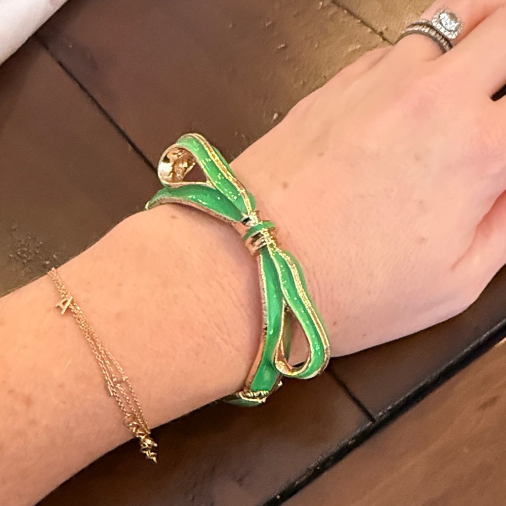 Rachel Leigh Vibrant Green and Gold Bracelet